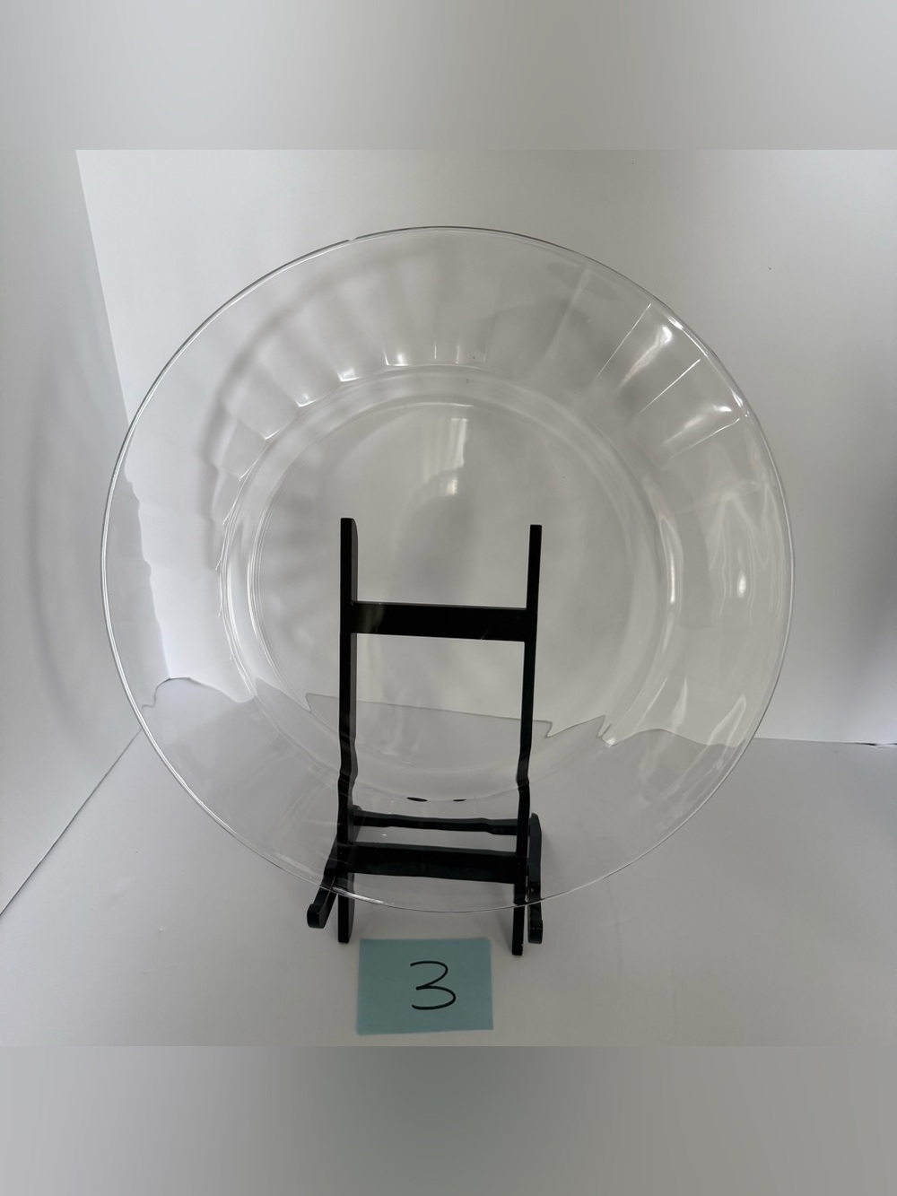 Vintage Heavy Glass Charger Serving Platter / Chop Plate 13.75 Inch Diameter #3*
